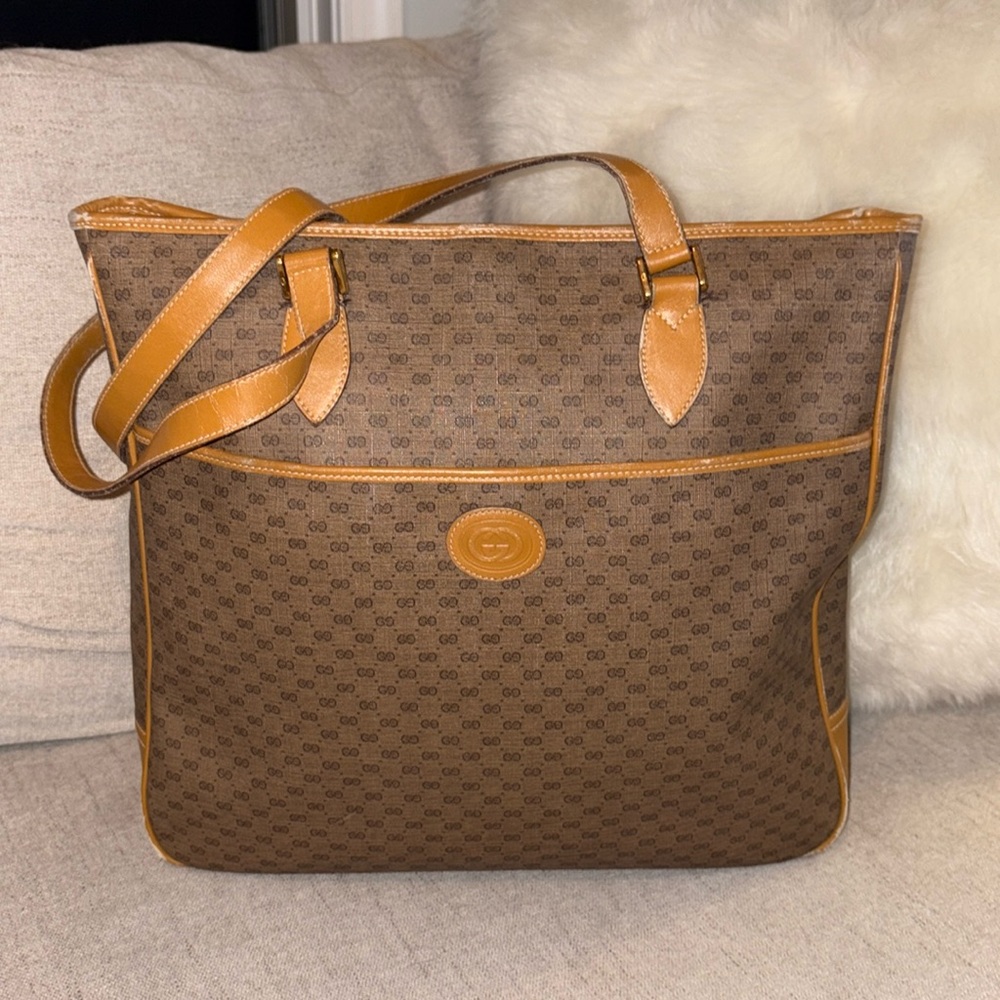 💚❤️SALE Gucci Travel Bag 3 Piece Set Authentic 80's Classic GG Gucci bags💚❤️ - Picture 4 of 17